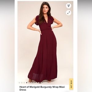 Lulu’s red wrap maxi dress